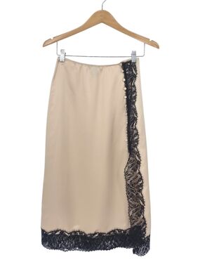 NWT Victoria’s Secret Satin Lace Trim Slip Skirt Champagne Size M